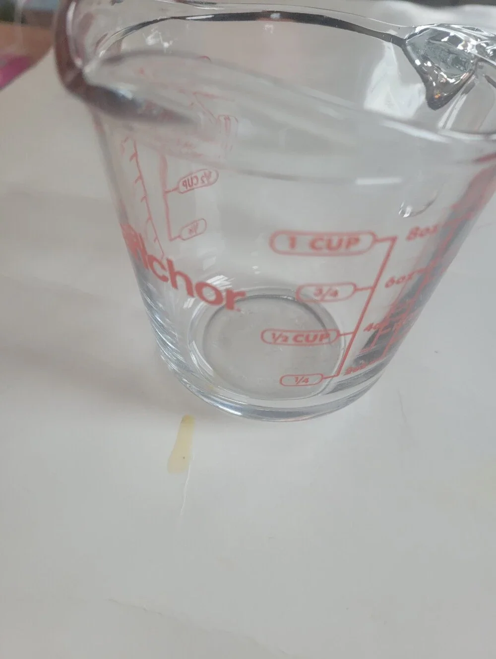Anchor Hocking Glass Measuring 1 Cup with Red Markings
